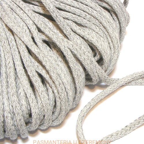 sznurek odzieżowy bawełniany 5 mm - jasny szary melanż