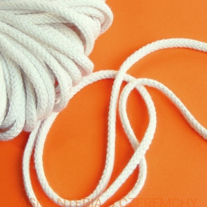 resztka - 3,7 m /1,90 m + 1,80 m/ - sznurek odzieżowy bawełniany 4 mm - biały /off white/