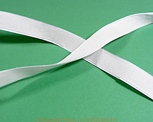 taśma rzepowa samoprzylepna - komplet - 20 mm biała