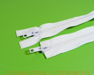 zamek 75 cm biały rozdzielczy dwusuwakowy kostka rozm.5 