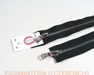 zamek 60 cm czarny rozdzielczy dwusuwakowy metalowy VT10 nikiel