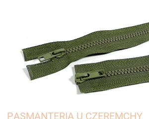 zamek 80 cm khaki rozdzielczy dwusuwakowy kostka rozm. 5 /zielony/