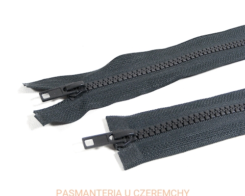 zamek 80 cm ciemnoszary rozdzielczy dwusuwakowy kostka rozm. 5