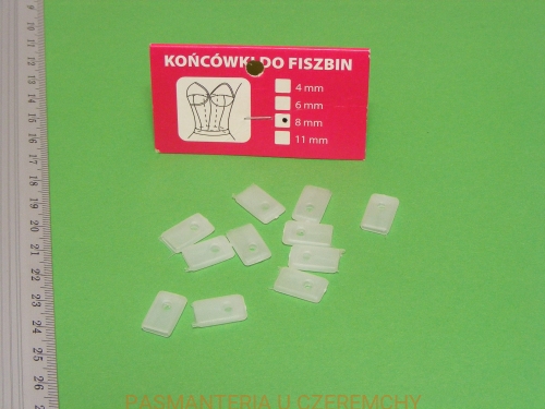 końcówki do fiszbinów plastikowych /z metra/ - 8 mm