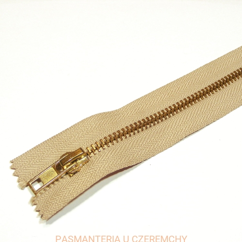 zamek 18 cm beżowy nierozdzielczy metalowy VT10 mosiężny