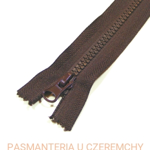 zamek 18 cm ciemnobrązowy nierozdzielczy kostka rozm. 5 /brązowy/