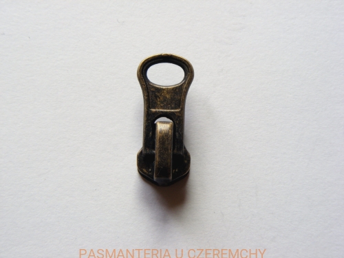 suwak zamkowy do zamków metalowych rozm. 5 - kolor oksydowanego mosiądzu