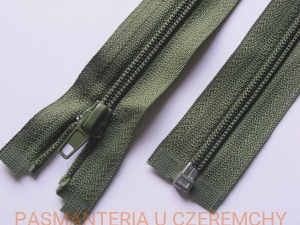 zamek 80 cm ciemny khaki rozdzielczy plastikowy spirala rozm. 5 /zielony/