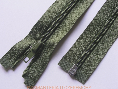 zamek rozdzielczy plastikowy /spirala 5/ 80 cm khaki