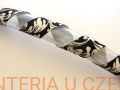  guma dziana 27 mm z nadrukiem - listki czarno-białe