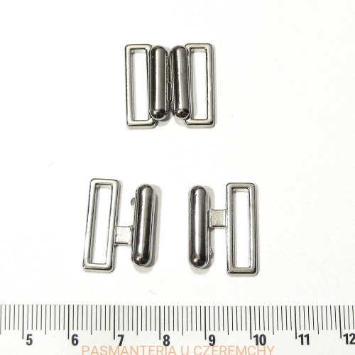 zapięcie metalowe 20 mm - kolor srebrny /klamerka, klamra/