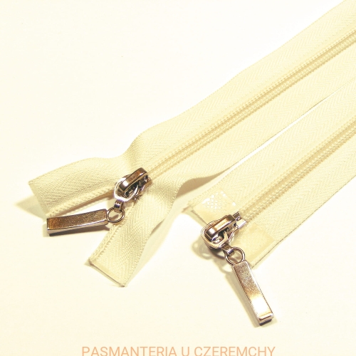 zamek 90 cm ecru rozdzielczy dwusuwakowy spirala 5 