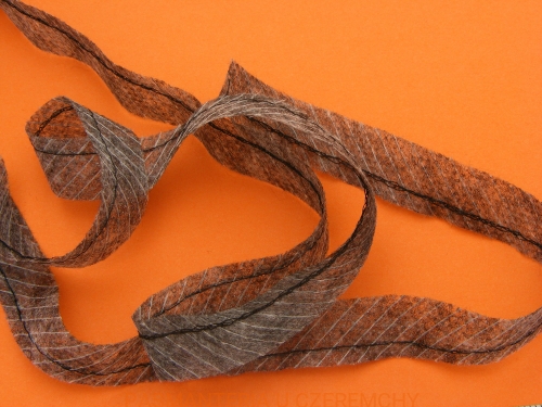  taśma flizelinowa do szwów z nitką szara 12 mm /szewband, taśma formująca/ - 100 mb