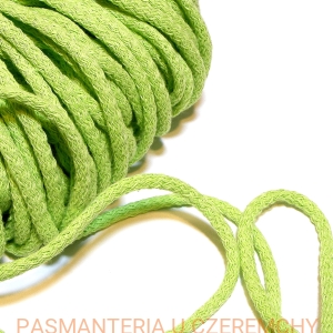 sznurek odzieżowy bawełniany 5 mm - pastelowy jasny zielony /zielony/