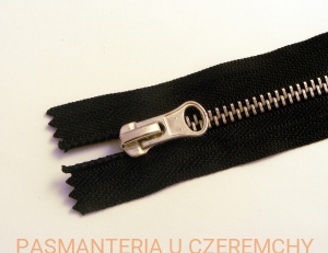 zamek 70 cm czarny rozdzielczy metalowy VT10 nikiel