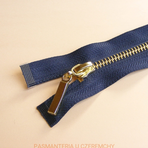zamek rozdzielczy metalowy VT10 /6 mm, mosiądz/ 60 cm granatowy