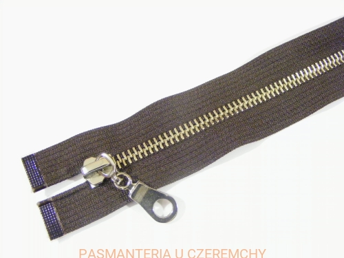 zamek rozdzielczy metalowy /nikiel/ 60 cm brązowy 