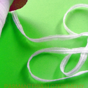 taśma flizelinowa do szwów z nitką biała 6 mm /taśma formująca, szewband/ - opakowanie 140 mb 