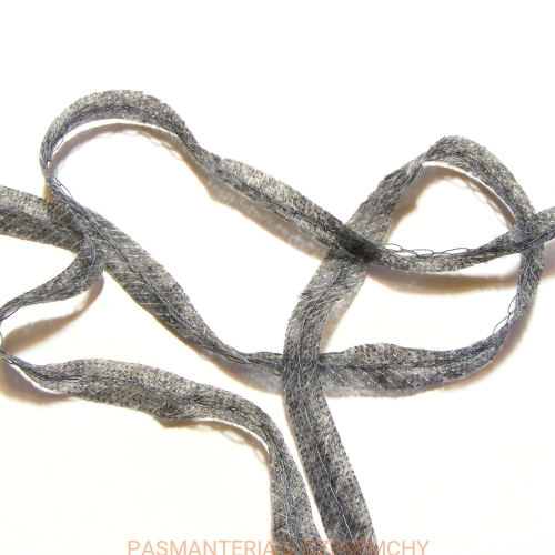 Taśma flizelinowa do szwów z nitką szara 10 mm /taśma formująca, szewband/