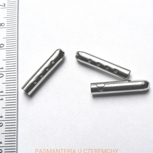 metalowa końcówka do sznurka - kolor srebrny