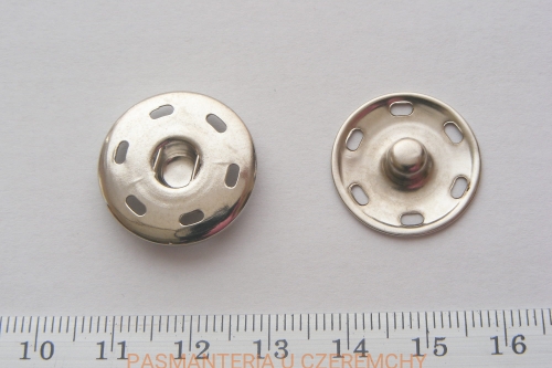 zatrzaski metalowe 21 mm - kolor srebrny