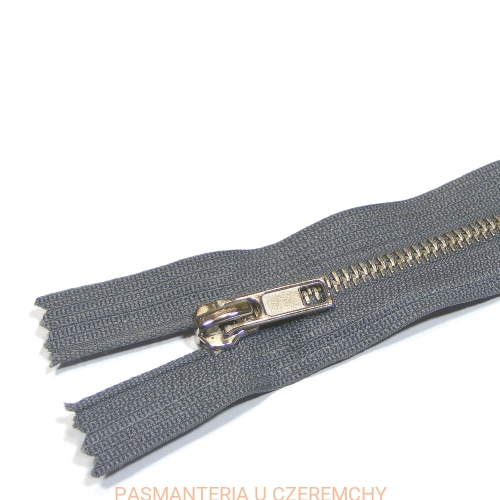 zamek 14 cm popielaty metalowy nierozdzielczy VT10 nikiel /szary/