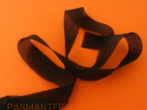 taśma 15 mm czarna skośna z wkładu dzianego, elastyczna