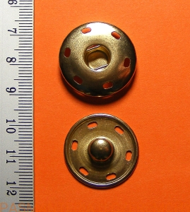 zatrzaski metalowe 25 mm - złote
