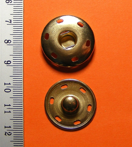  zatrzaski metalowe 25 mm - złote