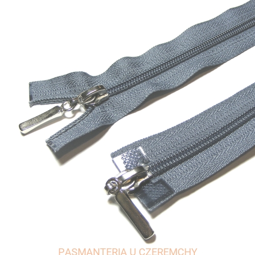 zamek 105 cm szary rozdzielczy dwusuwakowy spirala 5