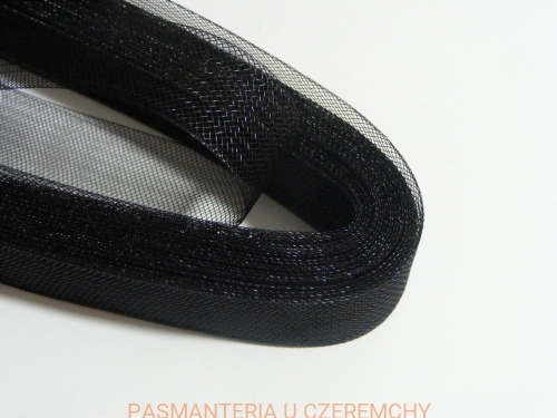 taśma modniarska /taśma żyłkowa, taśma krynolinowa, krynolina/ 25 mm czarna 