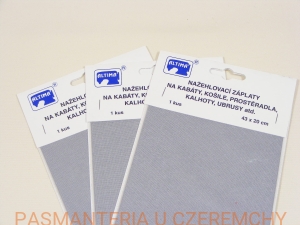 łatka jasnoszara do przyprasowywania płócienna, 43x20 cm /szara/