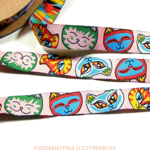  tasiemka /wstążka/ żakardowa 15 mm - koty