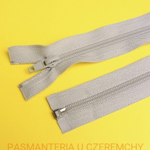 zamek 40 cm jasnoszary rozdzielczy plastikowy spirala rozm. 5 /szary/