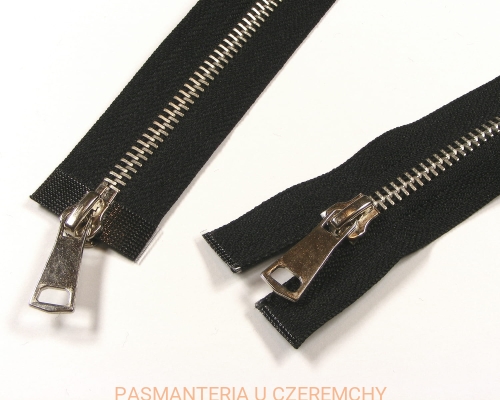 zamek 45 cm czarny rozdzielczy dwusuwakowy metalowy VT10 nikiel