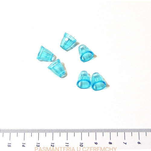  końcówki do sznurka - przejrzyste niebieskie