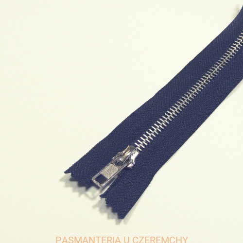 zamek 14 cm ciemnogranatowy metalowy VT10, nikiel, nierozdzielczy /granatowy/