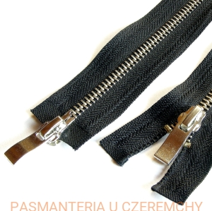 zamek 65 cm czarny rozdzielczy dwusuwakowy metalowy VT10 nikiel