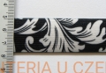  guma dziana 27 mm z nadrukiem - listki czarno-białe