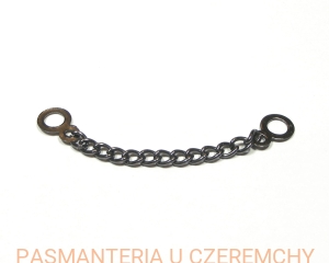 wieszaczek ubraniowy - łańcuszek metalowy czarny nikiel
