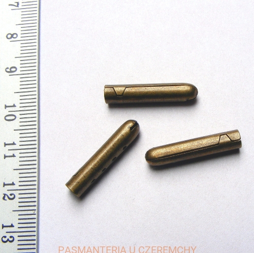  metalowa końcówka do sznurka - kolor mosiądz oksydowany