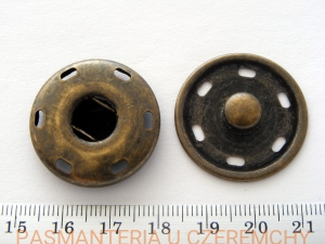 zatrzaski metalowe 28 mm - mosiądz oksydowany