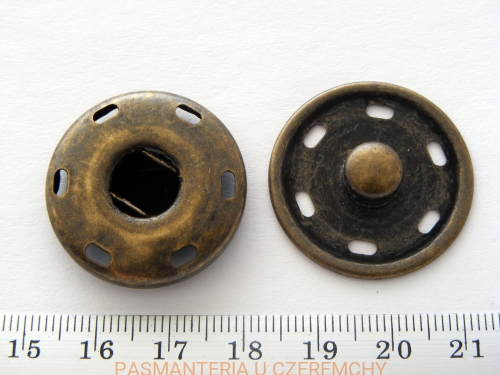  zatrzaski metalowe 28 mm - mosiądz postarzany 
