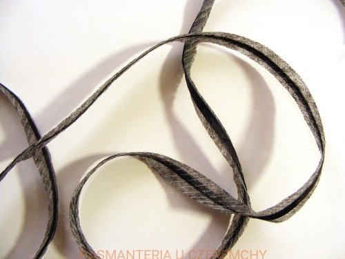 taśma flizelinowa do szwów z tasiemką szara 12 mm /taśma formująca, szewband/ opakowanie 100 mb