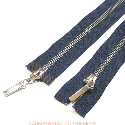 zamek 90 cm granatowy rozdzielczy dwusuwakowy metalowy VT10 nikiel