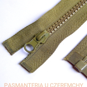 zamek 65 cm khaki rozdzielczy kostka rozm.5 /zielony/