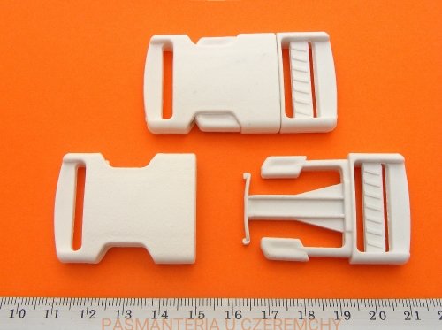 klamra plastikowa "trójząb" biała 25 mm