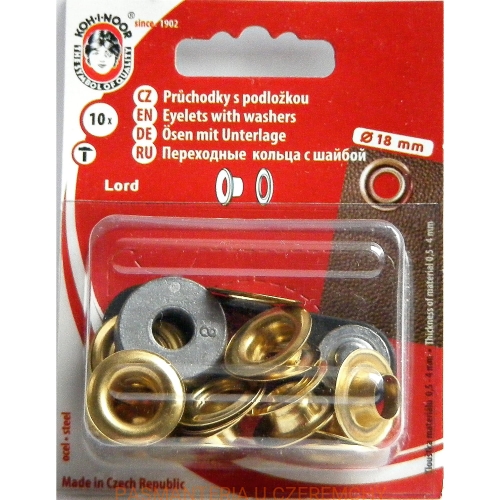 oczka - nity oczkowe Lord /Koh-I-Noor/ 8 mm złote