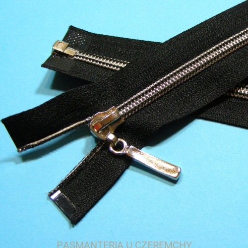 zamek 50 cm czarny rozdzielczy plastikowy - imitacja metalu /spirala 5/