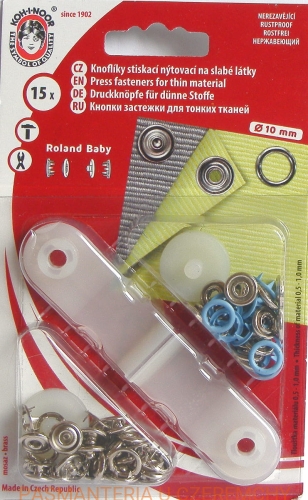 Zestaw zatrzasków "obrączek" do nabijania /springów/ 10 mm - niebieskie